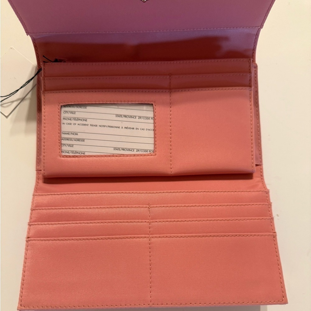 NWT Pregio Women’s Peach Color Wallet CC Slips, ID Slip, Bill Slip Snap Closure - Picture 12 of 16